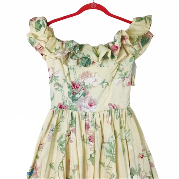 Vintage S.G. Gilbert Yellow Floral Dress - Picture 2 of 14